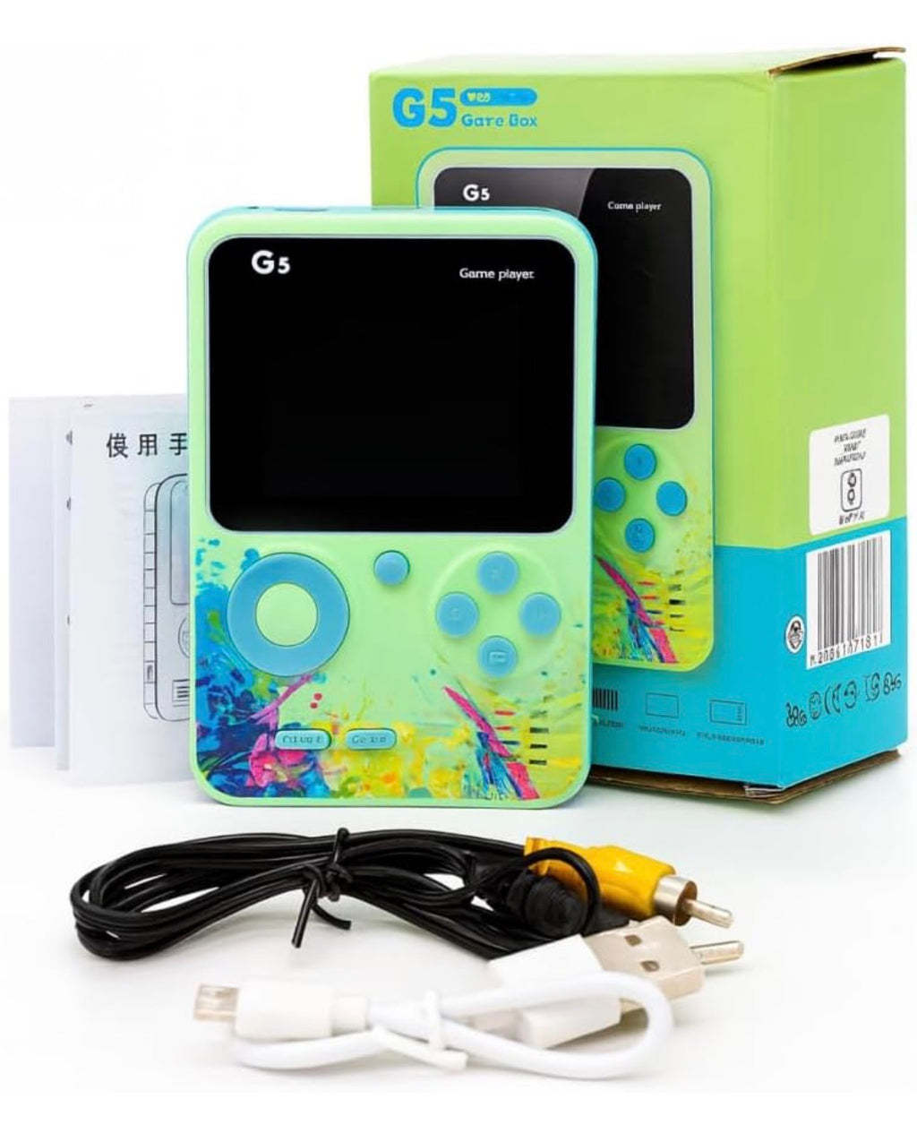 G5 Retro Handheld Game Console | Built-in Classic Games | Rechargeable Portable Video Game Player for Kids & Adults