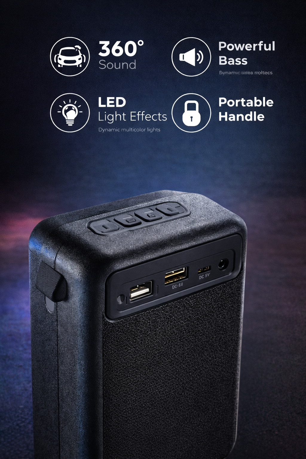 Wireless Bluetooth Speaker with Deep Bass | Compact & Loud Sound