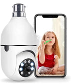 Smart WiFi Bulb Security Camera | 360° PTZ Wireless Surveillance | Works with 2.4GHz WiFi, Mobile Hotspot & Portable Routers | Easy Install