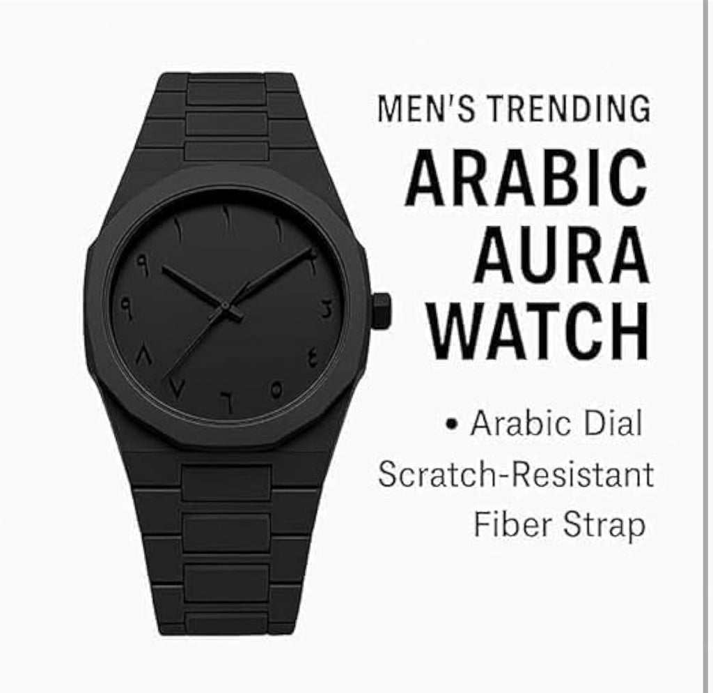 Matte Black "Stealth" Watch with Eastern Arabic Numerals