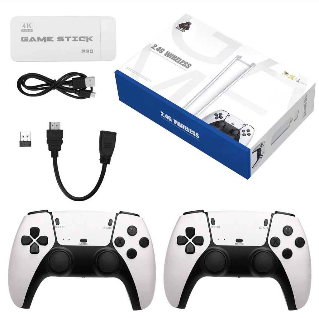 4K Game Stick Pro with 2.4G Wireless Controllers | Plug & Play Retro Gaming Console | HDMI TV Game Stick