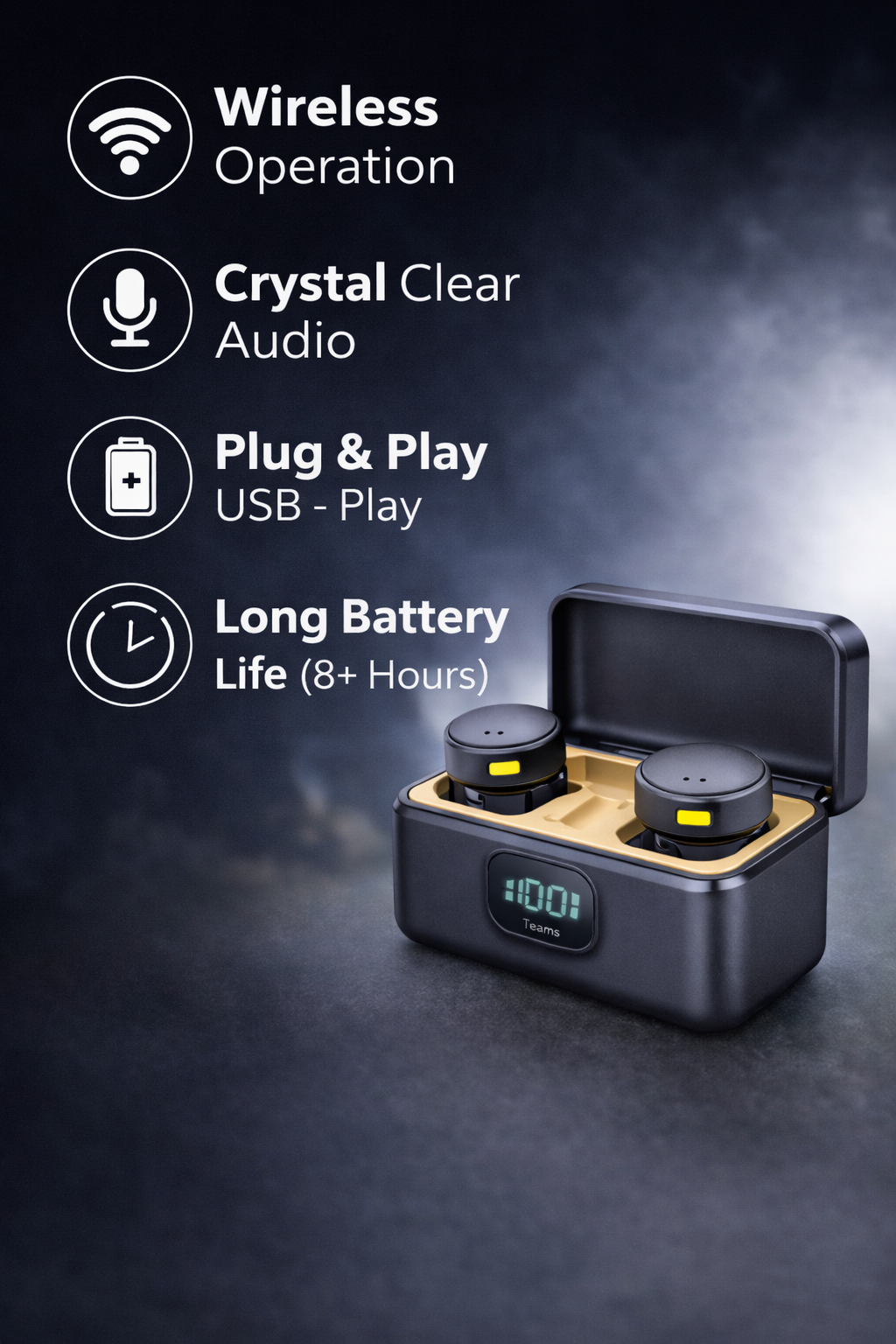 Wireless Microphone | Noise Reduction Mini Mic | Plug & Play Lavalier Mic for Mobile, YouTube, Vlogging & Live Recording