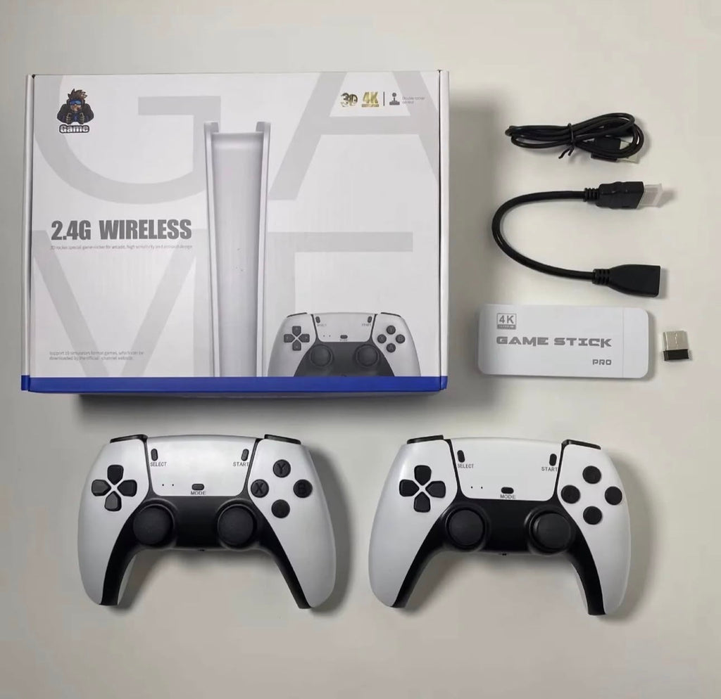 4K Game Stick Pro with 2.4G Wireless Controllers | Plug & Play Retro Gaming Console | HDMI TV Game Stick