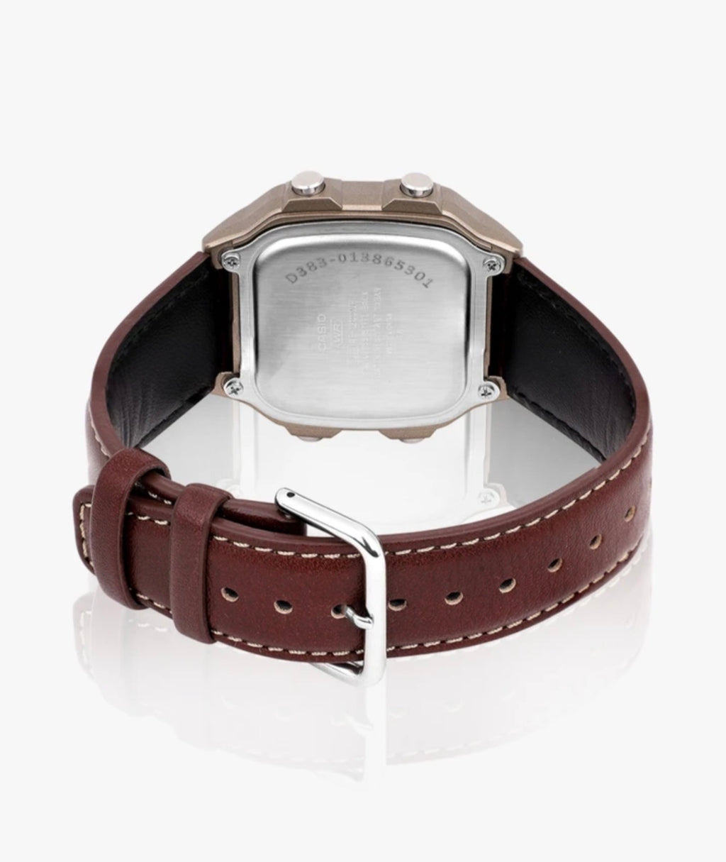 World Time Digital Watch with Premium Leather Strap | Illuminator | 10-Year Battery