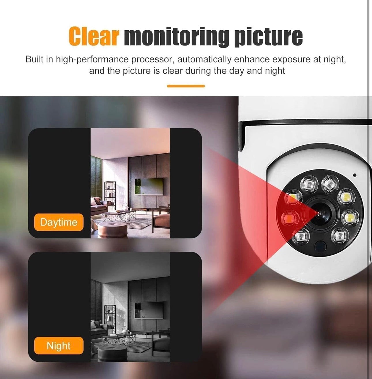 Smart WiFi Bulb Security Camera | 360° PTZ Wireless Surveillance | Works with 2.4GHz WiFi, Mobile Hotspot & Portable Routers | Easy Install