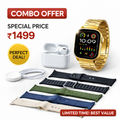 Smartwatch & AirPods Combo Pack with 7 Stylish Watch Straps | All-in-One Smart Combo